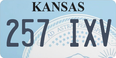 KS license plate 257IXV