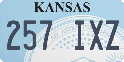 KS license plate 257IXZ