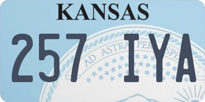 KS license plate 257IYA
