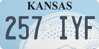 KS license plate 257IYF