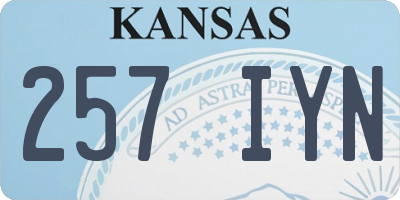 KS license plate 257IYN