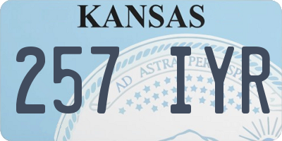 KS license plate 257IYR