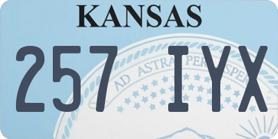 KS license plate 257IYX