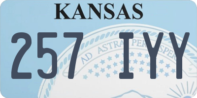 KS license plate 257IYY