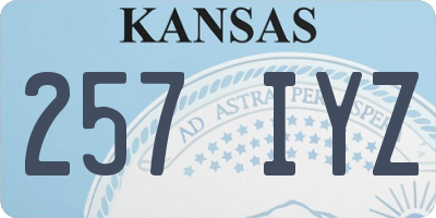 KS license plate 257IYZ