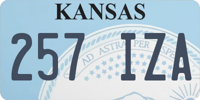 KS license plate 257IZA