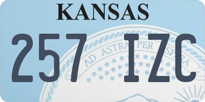 KS license plate 257IZC