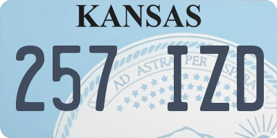 KS license plate 257IZD
