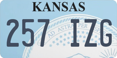 KS license plate 257IZG