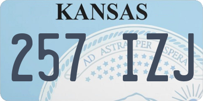 KS license plate 257IZJ