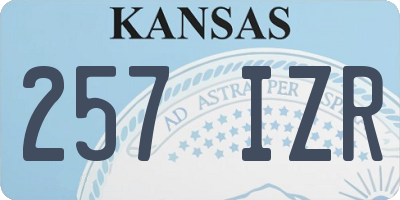 KS license plate 257IZR