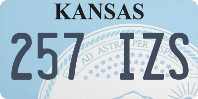 KS license plate 257IZS