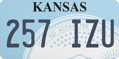 KS license plate 257IZU