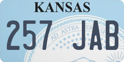 KS license plate 257JAB