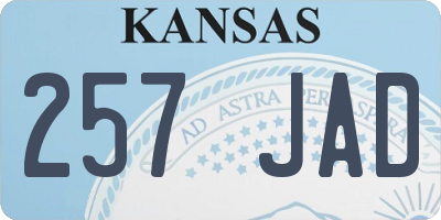 KS license plate 257JAD