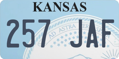 KS license plate 257JAF