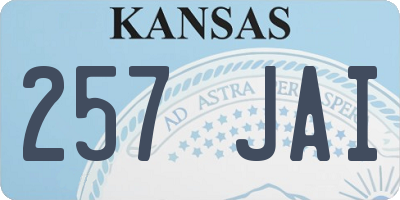 KS license plate 257JAI
