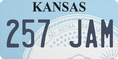 KS license plate 257JAM