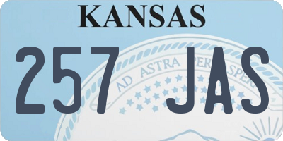 KS license plate 257JAS