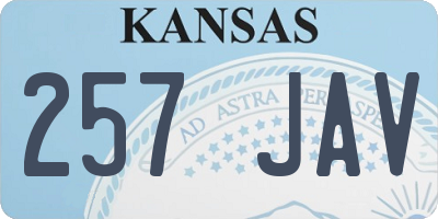 KS license plate 257JAV