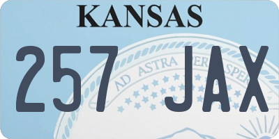 KS license plate 257JAX