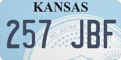 KS license plate 257JBF