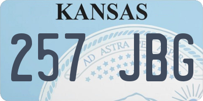 KS license plate 257JBG