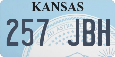KS license plate 257JBH