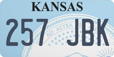 KS license plate 257JBK