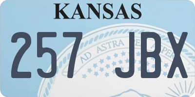 KS license plate 257JBX