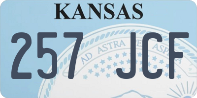 KS license plate 257JCF