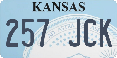 KS license plate 257JCK