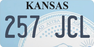 KS license plate 257JCL