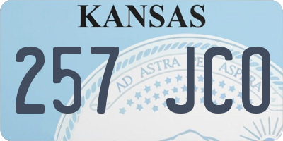 KS license plate 257JCO