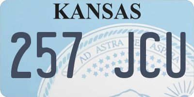 KS license plate 257JCU