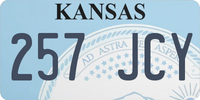 KS license plate 257JCY