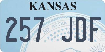 KS license plate 257JDF