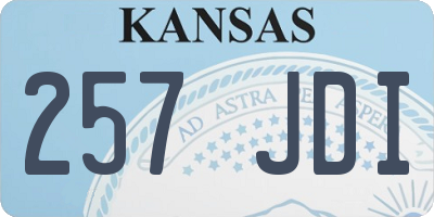 KS license plate 257JDI