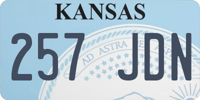 KS license plate 257JDN