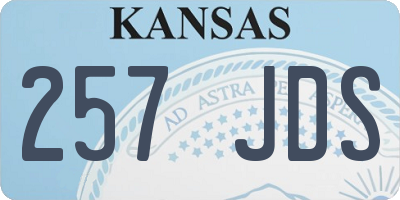KS license plate 257JDS