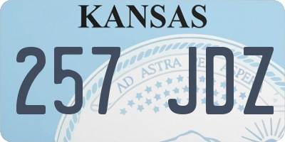 KS license plate 257JDZ