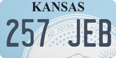 KS license plate 257JEB