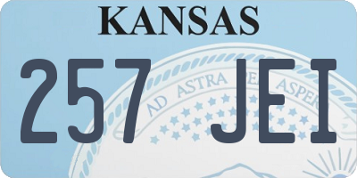 KS license plate 257JEI