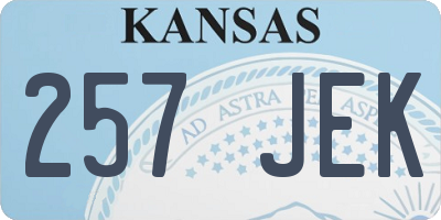 KS license plate 257JEK