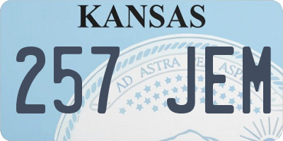 KS license plate 257JEM