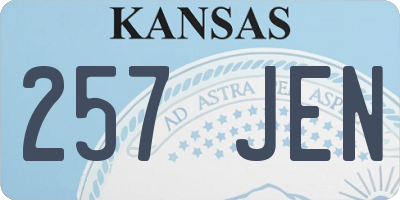 KS license plate 257JEN