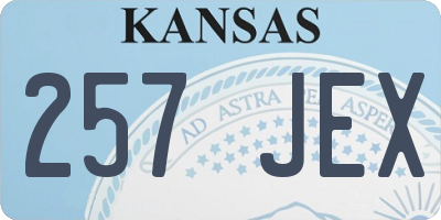 KS license plate 257JEX