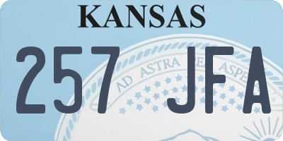 KS license plate 257JFA