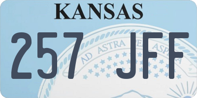 KS license plate 257JFF