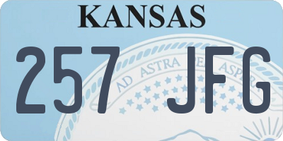 KS license plate 257JFG
